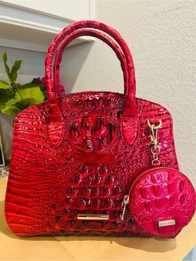 Brahmin Merlot Rosetta with Coin Pouch